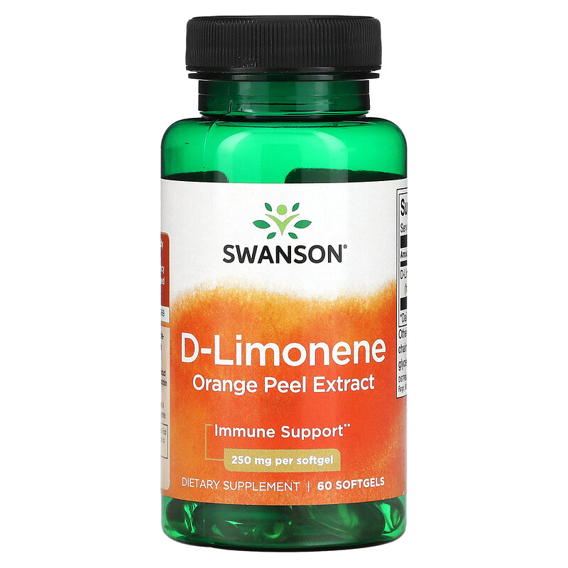 Swanson, DLimonene, Orange Peel Extract , 250 mg , 60 Softgels