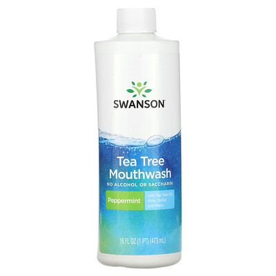 Swanson , Tea Tree Mouthwash, Peppermint, Fl Oz (473 Ml) Size 16
