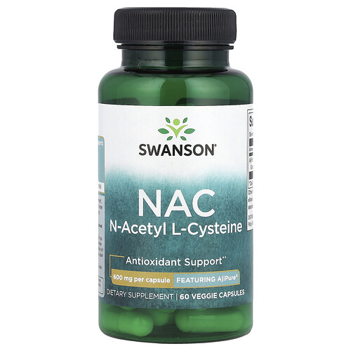 Swanson, NAC, N-Acetyl L-Cysteine, 600 mg, 60 Veggie Capsules