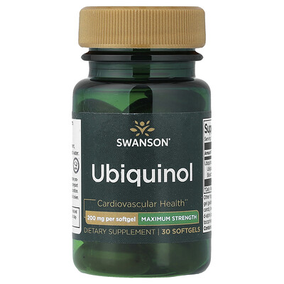 Swanson, Ubiquinol, 200 mg, 30 cápsulas blandas
