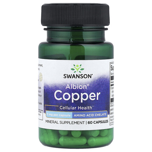 Swanson Vitamins, Albion® Copper, Kupfer, 2 mg, 60 Kapseln