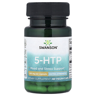 Swanson Vitamins, 5-HTP, 100 mg, 60 cápsulas veganas