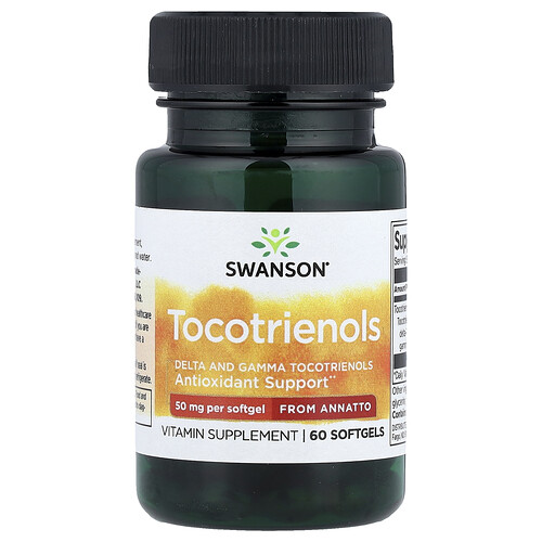 Swanson Vitamins Tocotrienols From Annatto, 50 mg, 60 Softgels