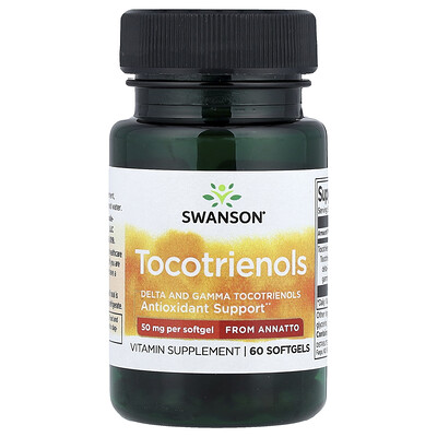 Swanson Vitamins, Tocotrienoles provenientes del achiote, 50 mg, 60 cápsulas blandas