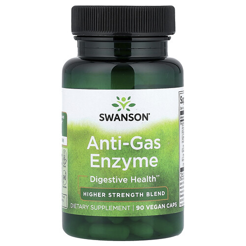Swanson Vitamins Anti-Gas Enzyme, High Strength Blend, 90 Vegan Caps