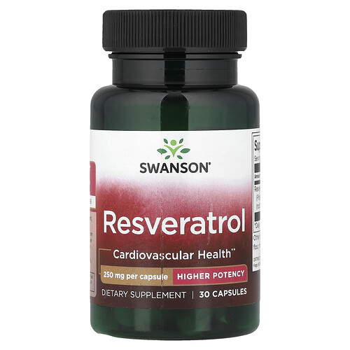 Swanson Vitamins, Resveratrol, hochwirksam, 250 mg, 30 Kapseln