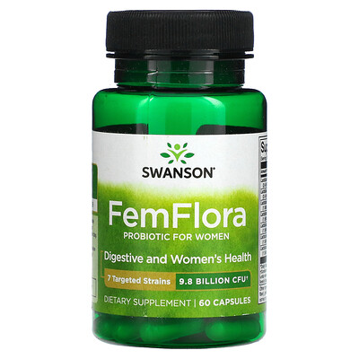 

Swanson FemFlora пробиотик для женщин 9 8 млрд КОЕ 60 капсул