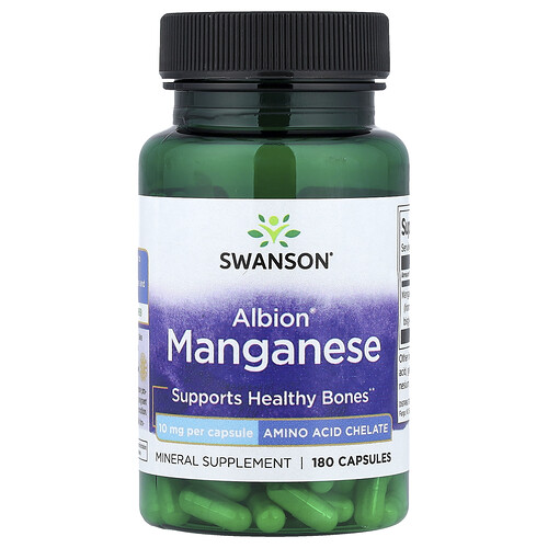 Swanson Vitamins, Albion® Manganese, 10 mg, 180 Capsules