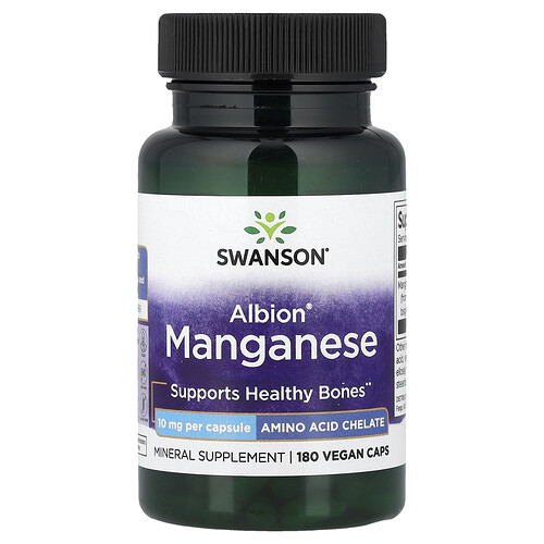 Swanson Vitamins, Albion® Mangan, 10 mg, 180 vegane Kapseln