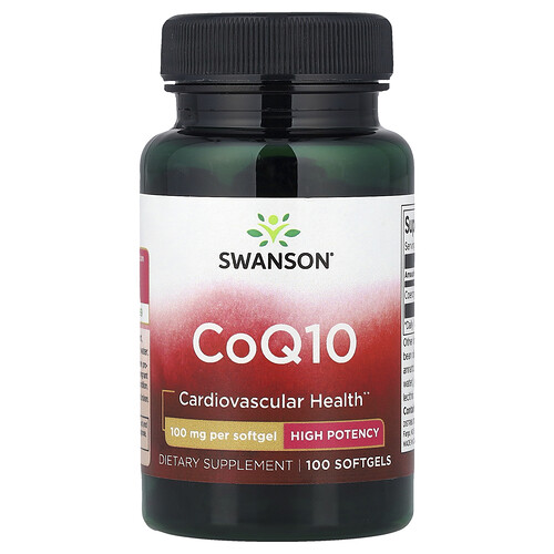 Swanson Vitamins CoQ10, High Potency, 100 mg, 100 Softgels