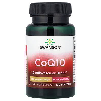 Swanson, CoQ10, Alta potencia, 100 mg, 100 cápsulas blandas