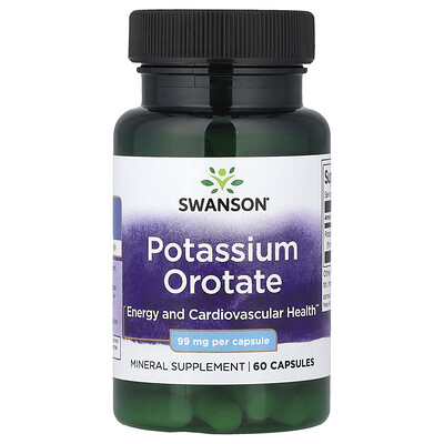 Swanson Vitamins, Orotato de potasio, 99 mg, 60 cápsulas