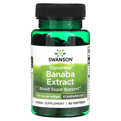 

Swanson GlucoHelp Banaba Extract 1.33 mg 60 Softgels