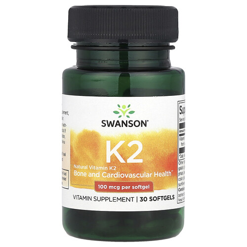 Swanson Vitamins, Natural Vitamin K2, 100 mcg, 30 Softgels