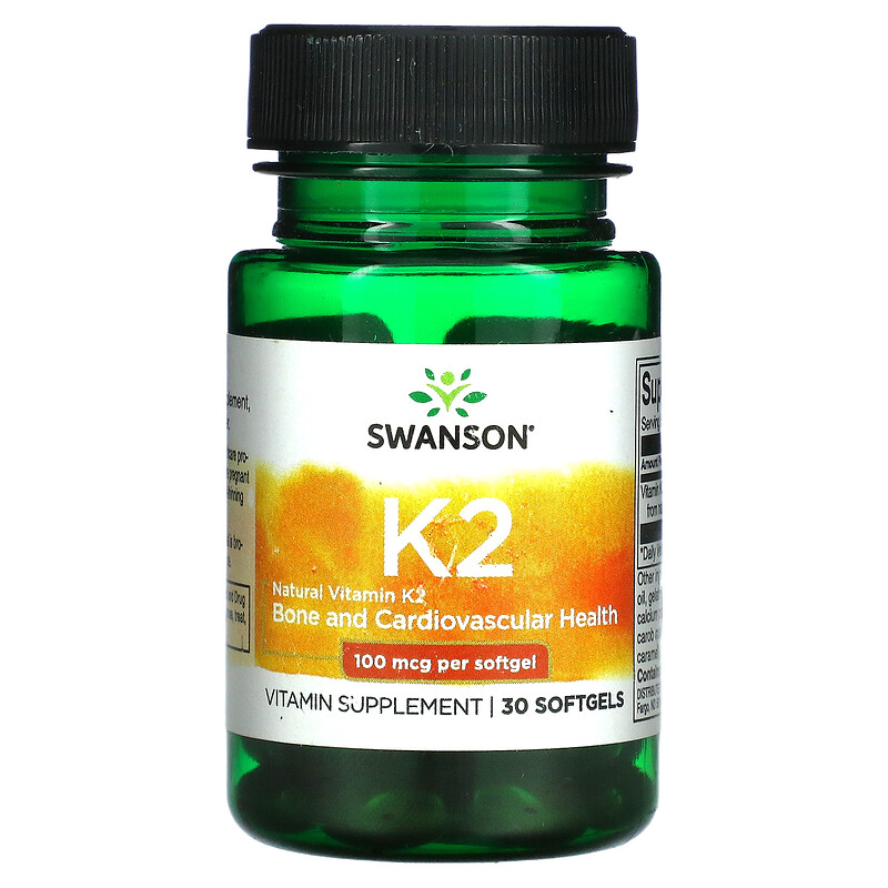 Swanson, Natural Vitamin K2, 100 mcg, 30 Softgels iHerb