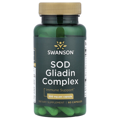 Swanson Vitamins, Complejo de SOD y gliadina, 300 mg, 60 cápsulas