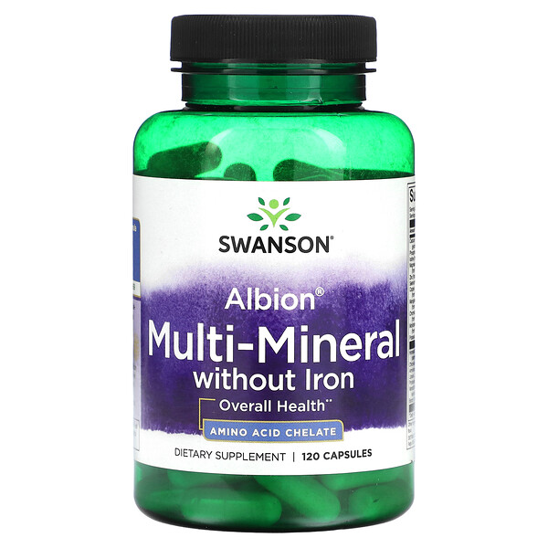 Swanson, Albion, MultiMineral without Iron, 120 Capsules