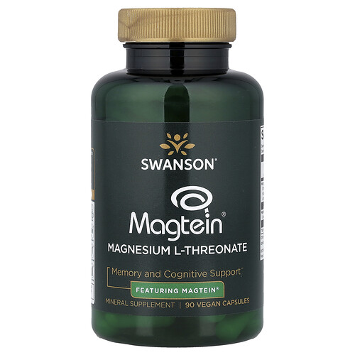 Swanson Vitamins Magnesium L-Threonate Featuring Magtein®, 90 Vegan Capsules