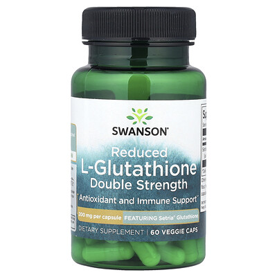 Swanson Vitamins, L-glutatión reducido, 200 mg, 60 cápsulas vegetales
