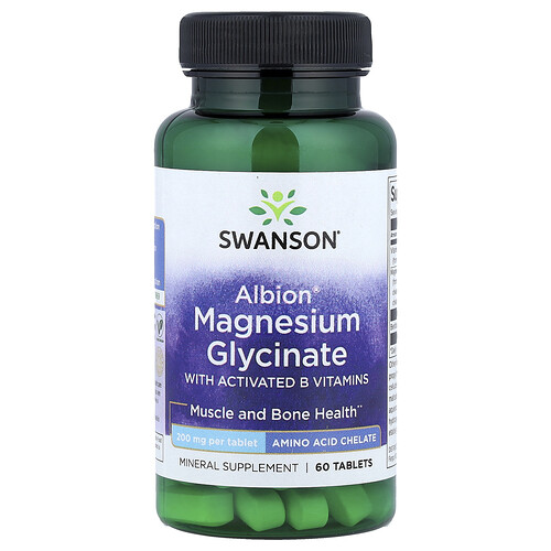 Swanson Vitamins Albion® Magnesium Glycinate With Activated B Vitamins, 60 Tablets