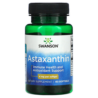 Swanson, Астаксантин, 4 мг, 60 мягких таблеток