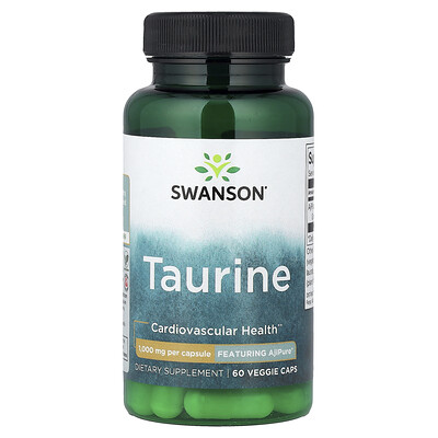 Swanson Vitamins, Taurina, 1000 mg, 60 cápsulas vegetales