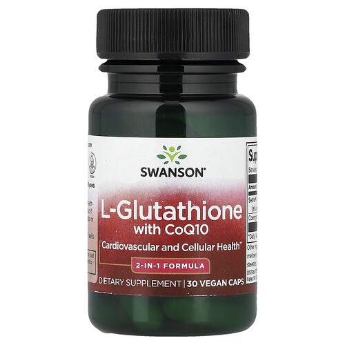 Swanson Vitamins, L-Glutathione with CoQ10, L-Glutathion mit CoQ10, 30 vegane Kapseln