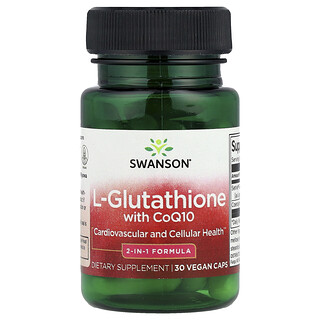 Swanson Vitamins, L-글루타치온, CoQ10 함유, 베지 캡슐 30정