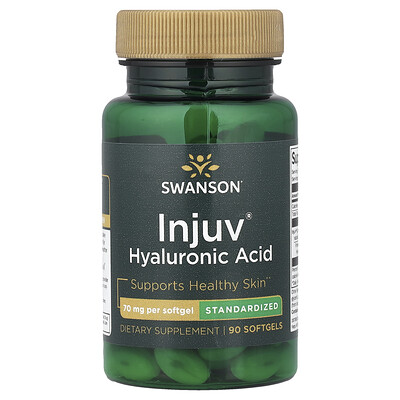 Swanson Vitamins, Ácido hialurónico Injuv®, Estandarizado, 70 mg, 90 cápsulas blandas