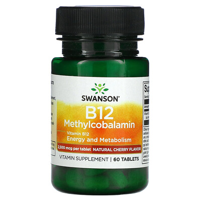 

Swanson B12 Methylcobalamin Cherry 60 Tablets