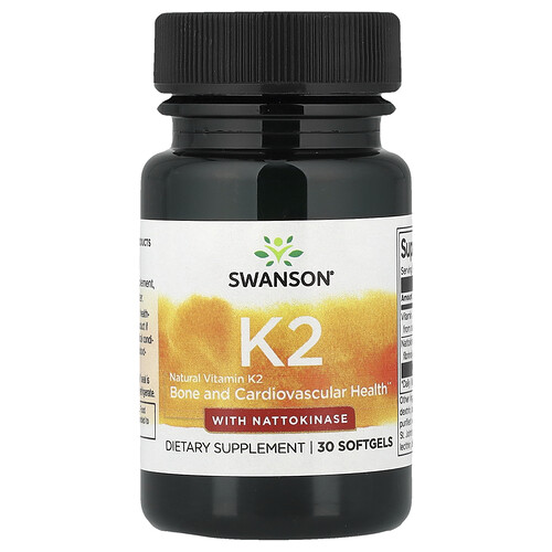 Swanson Vitamins Vitamin K2 with Nattokinase, 30 Softgels