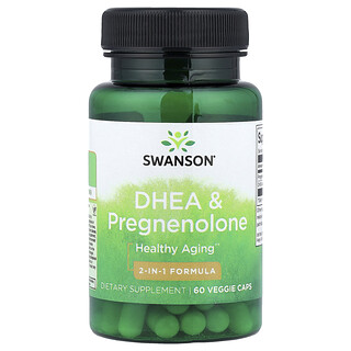 Swanson Vitamins, DHEA y pregnenolona, 60 cápsulas vegetales