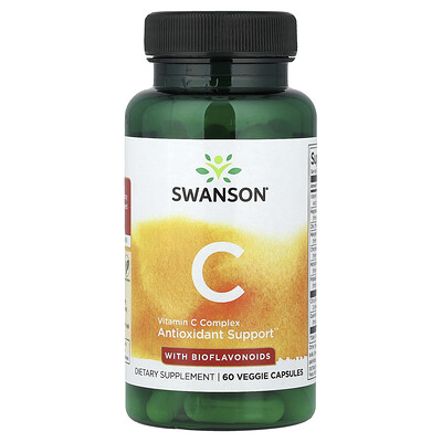 Swanson Vitamins, Complejo de vitamina C con bioflavonoides, 60 cápsulas vegetales