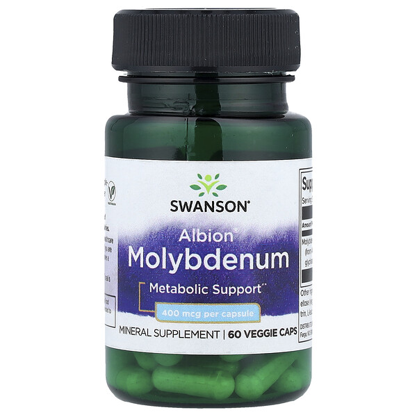 Swanson Vitamins Albion® Molybdenum, 400 mcg, 60 Veggie Caps