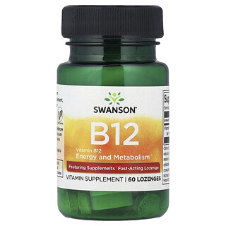 Swanson Vitamins, Vitamín B12, 60 pastiliek (5 000 mcg na pastilku)