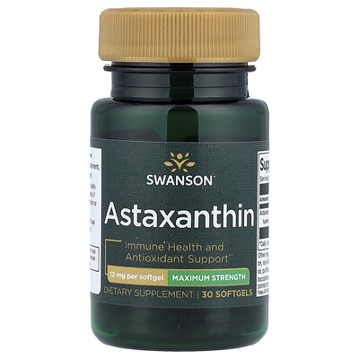 Product Image for Swanson, Astaxanthin, Maximum Strength, 12 mg, 30 Softgels
