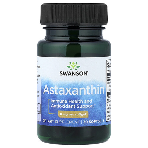 スワンソンビタミンズ Swanson Vitamins, アスタキサンチン、8mg、ソフトジェル30粒