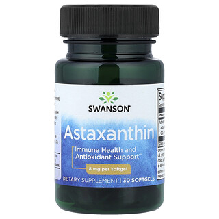 Swanson Vitamins, Astaxantina, 8 mg, 30 cápsulas blandas