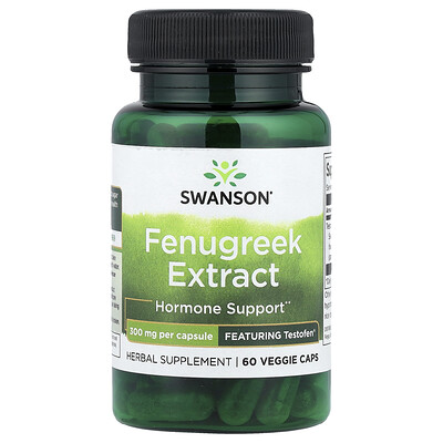 Swanson, Extracto de fenogreco, 300 mg, 60 cápsulas vegetales