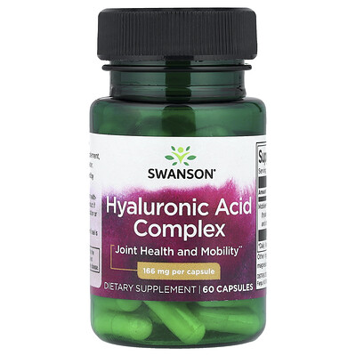 Swanson Vitamins, Complejo de ácido hialurónico, 166 mg, 60 cápsulas