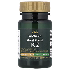 Real Food K2, максимальна сила дії, 200 мкг, 30 капсул