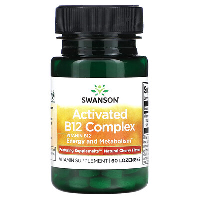 

Swanson Activated B12 Complex, натуральная вишня, 60 пастилок