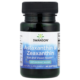 Swanson Vitamins, Astaxanthine et zéaxanthine, 60 capsules à enveloppe molle