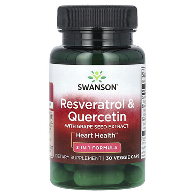 Swanson  Resveratrol & Quercetin with Grape Seed Extract  30 Veggie Caps