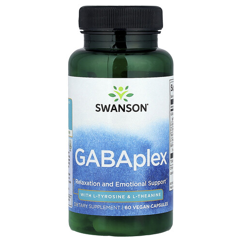 Swanson Vitamins, GABAplex with L-Tyrosine & L-Theanine, 60 Vegan Capsules