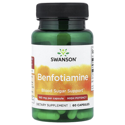 Product Image for Swanson, Benfotiamine, High Potency, 160 mg, 60 Capsules