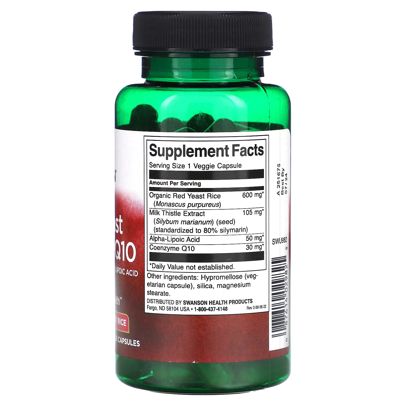 Swanson, Red Yeast Rice & CoQ10 with Milk Thistle and Alpha Lipoic Acid