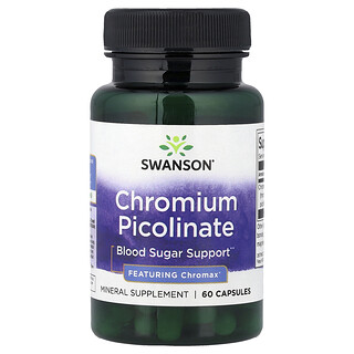 Swanson Vitamins, Chromium Picolinate, 60 Capsules (200 mcg per Capsule)