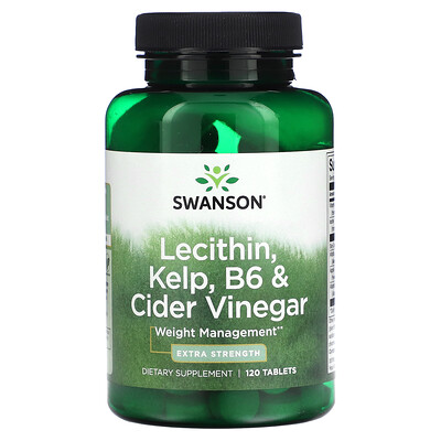 

Swanson, Lecithin, Kelp, B6 & Cider Vinegar, Extra Strength, 120 Tablets