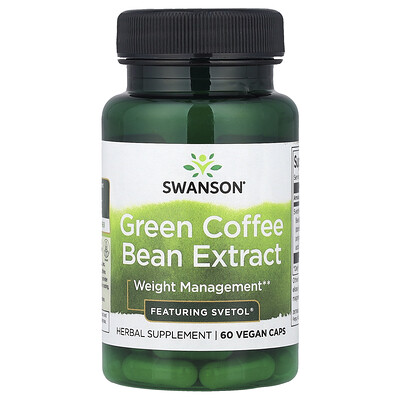 Swanson, Extracto de grano de café verde, 60 cápsulas veganas (200 mg por cápsula)